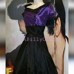 RockABillyGirlZ Vintage Satin Swing Dress, NWOT(Tag Fell Off String Attached)